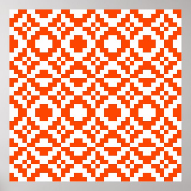 Poster Abstrato geométrico de pixelização sem soldadura.  (Frente)