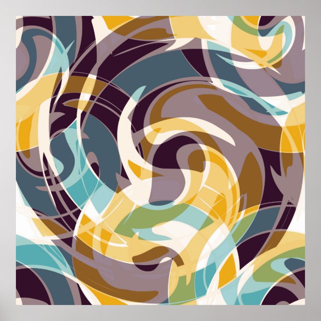 Poster Abstrato geométrico efeito de grafite (Frente)