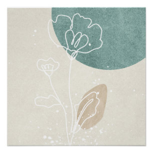 Pôster Abstrato Geométrico Floral