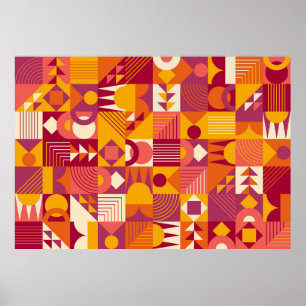 Poster Abstrato geométrico forma o padrão sem soldadura