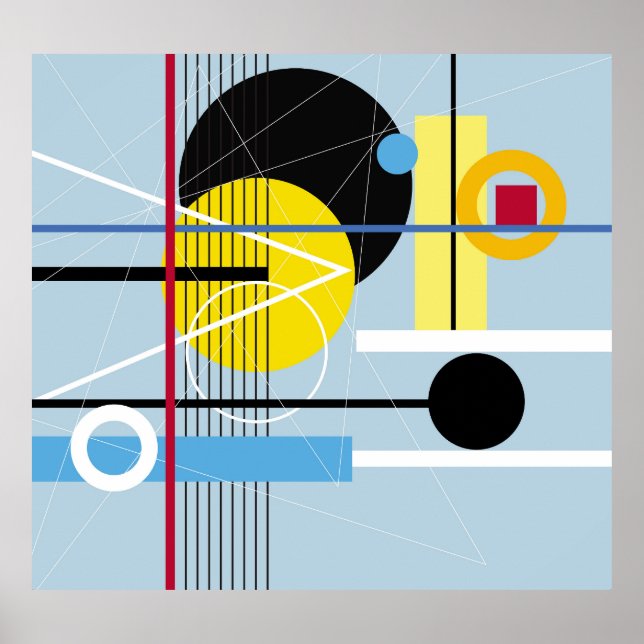 Poster Abstrato Geométrico: Fundo Multicolor (Frente)