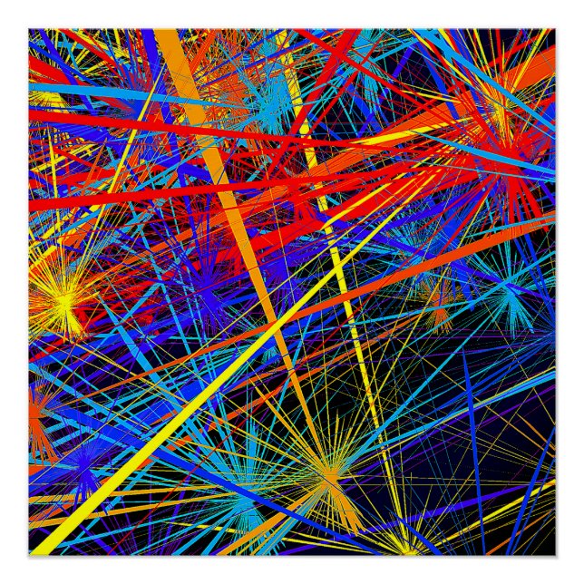 Pôster Abstrato Geométrico Glossy Poster (Frente)