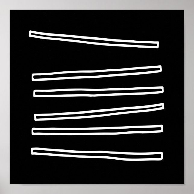 Poster Abstrato Geométrico Nórdico Minimalista Negro (Frente)