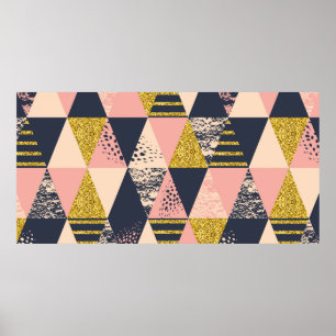 Poster Abstrato geométrico sem costura com gl de tendênci