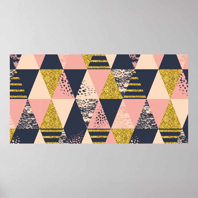 Poster Abstrato geométrico sem costura com gl de tendênci (Frente)