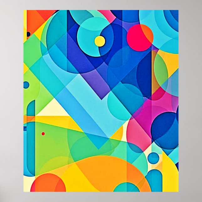 Poster Abstrato Geométrico Vibrante (Frente)