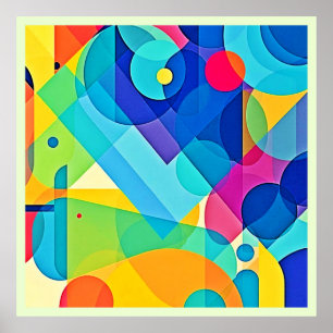 Poster Abstrato Geométrico Vibrante