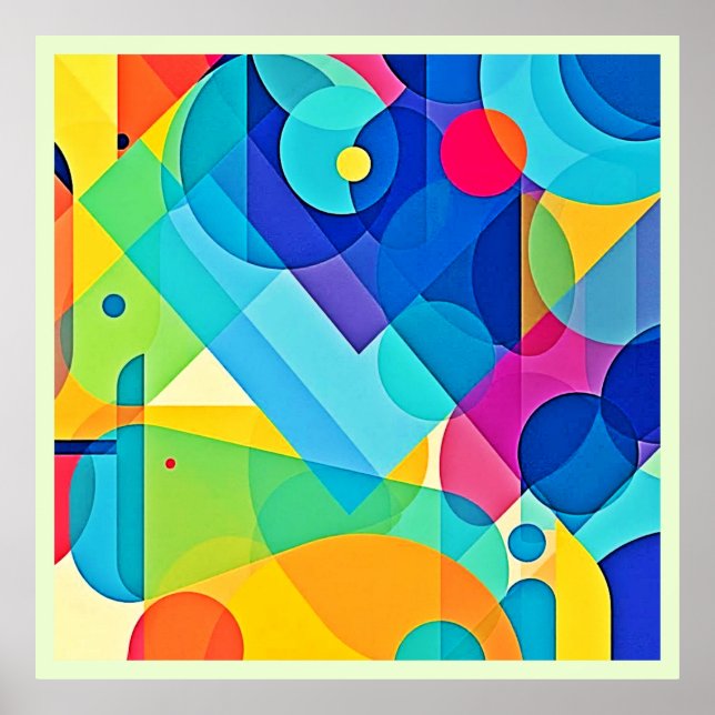 Poster Abstrato Geométrico Vibrante (Frente)