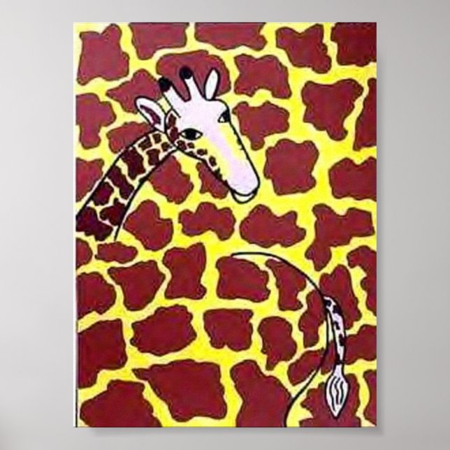Pôster Abstrato Giraffe (Frente)