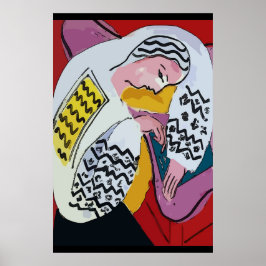 Pôster Abstrato Girl no Tablet 4