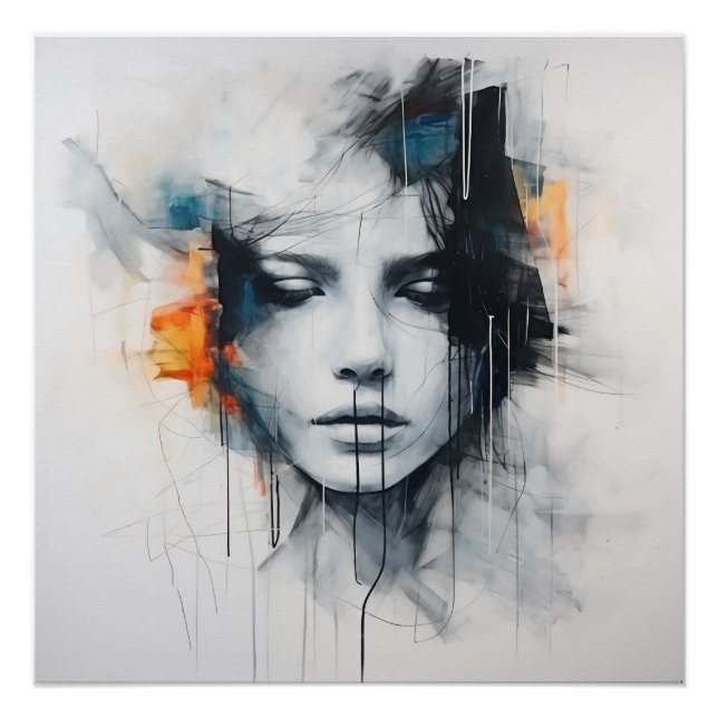 Pôster Abstrato Gouache Texturizado (Frente)