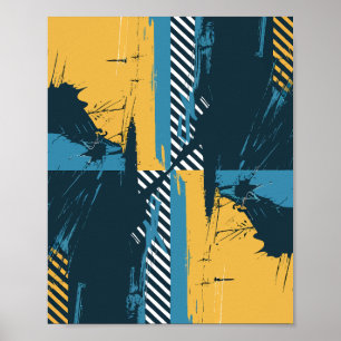 Poster Abstrato Grunge Geométrico Trabalho de arte