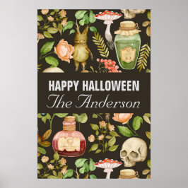 Poster Abstrato Halloween do Flor do Cogumelo da Planta d