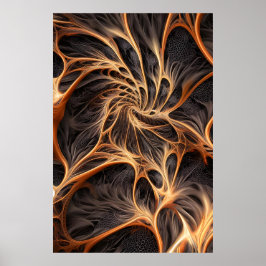 Poster Abstrato image - 3D Fractal, arte digital, braun