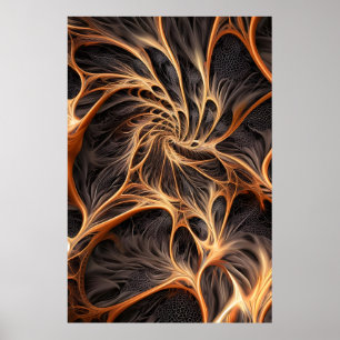 Poster Abstrato image - 3D Fractal, arte digital, braun