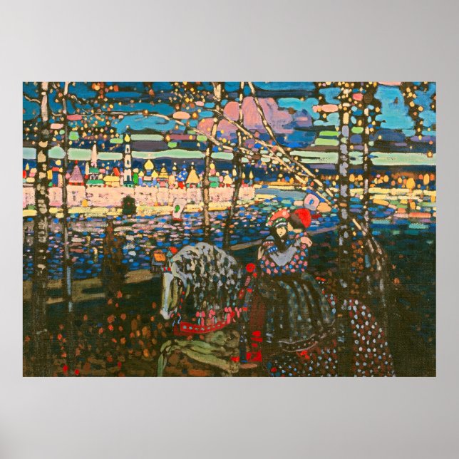 Poster Abstrato Kandinsky Casal Anel Colorido (Frente)