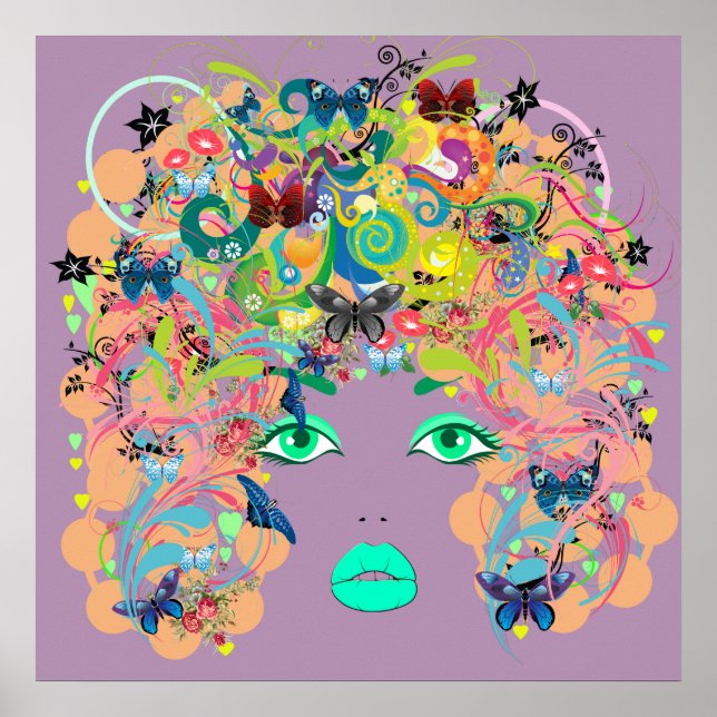 Pôster Abstrato Lady (Frente)