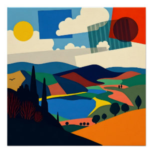 Pôster Abstrato Landscape Art