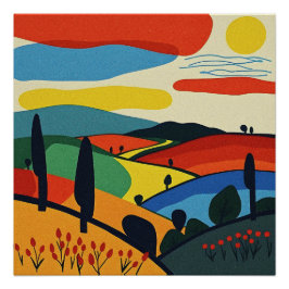 Pôster Abstrato Landscape Art