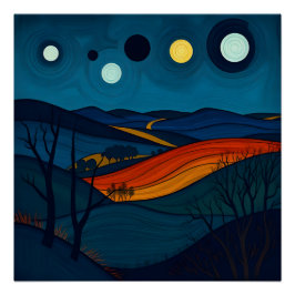 Pôster Abstrato Landscape Art