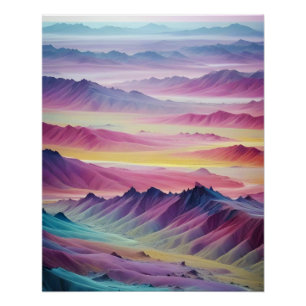 Pôster Abstrato Landscape Mountain Valley Nature Scenery
