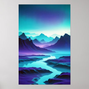 Poster Abstrato Landscape Mountain Valley Nature Scenery