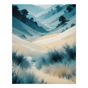 Pôster Abstrato Landscape Mountain Valley Nature Scenery