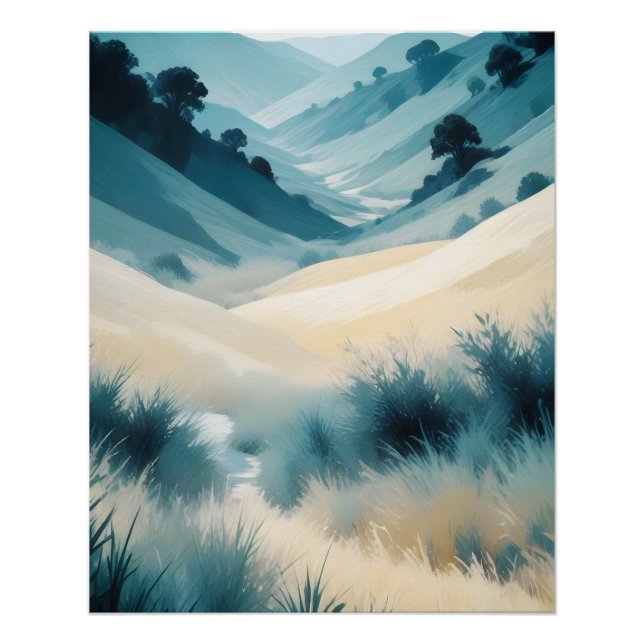 Pôster Abstrato Landscape Mountain Valley Nature Scenery (Frente)