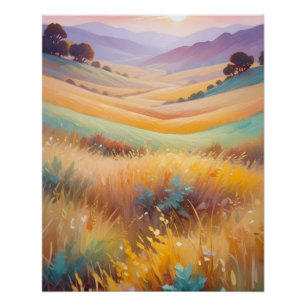 Pôster Abstrato Landscape Valley Meadow Nature