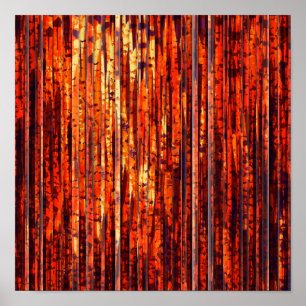 Poster Abstrato Laranja Stripes