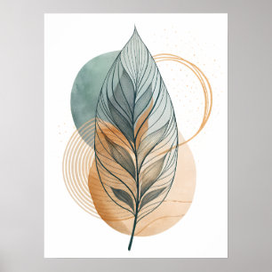 Poster Abstrato Leaf Art