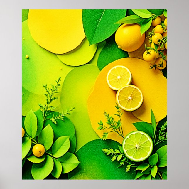 Poster Abstrato Lemon Limão Nature Art (Frente)