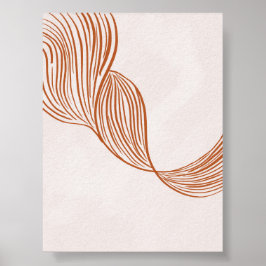 Poster Abstrato Line Art in Terracotta