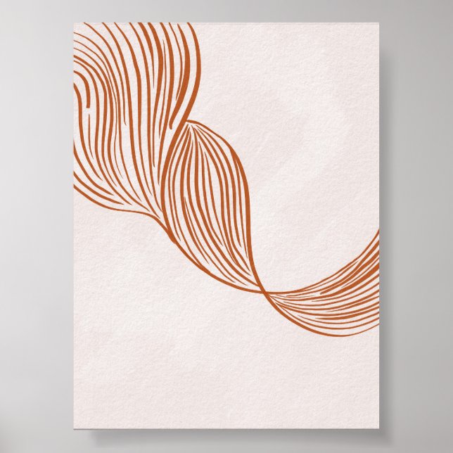 Poster Abstrato Line Art in Terracotta (Frente)
