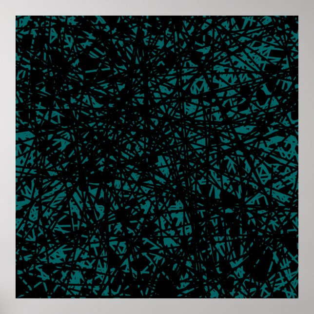Poster Abstrato Lines - Moss Green (Frente)