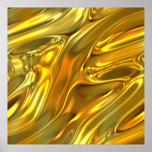 Poster Abstrato líquido Dourado