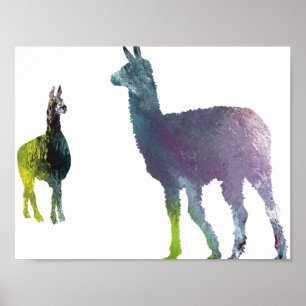 Poster Abstrato Llama silhueta
