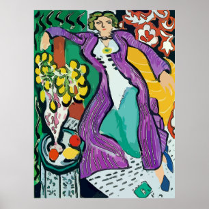 Poster Abstrato Lounging Woman, Estilo Francês