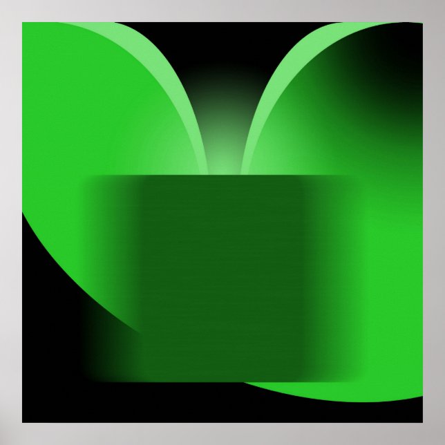 Poster Abstrato Luxo Verde com Preto AP0004 (Frente)