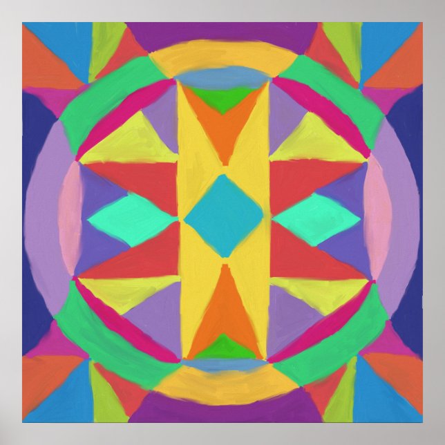 Poster Abstrato Mandala (Frente)