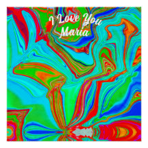 Abstrato mármore - Poster brilhante colorido