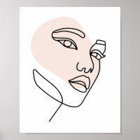 Abstrato mínima de solteiro fêmea Arte da Linha de