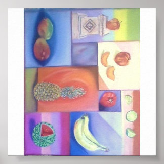 Poster Abstrato - Mistura de Frutas de Verão