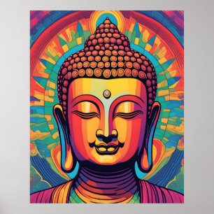 Poster Abstrato Modern Art Retrato Calm Buddha