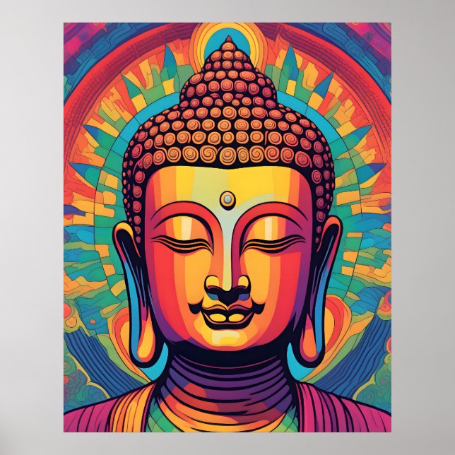 Poster Abstrato Modern Art | Retrato Calm Buddha (Frente)
