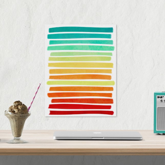 Poster Abstrato Modern Tropical Summer Cores Brushaft (Criador carregado)