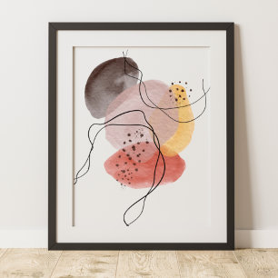 Poster Abstrato moderna contemporânea, cor-de-rosa, amare