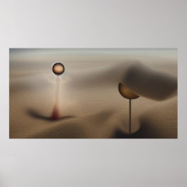 Poster Abstrato moderna surreal no deserto