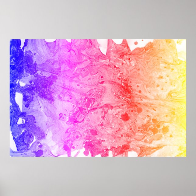 Poster Abstrato moderna Trendy Red Pink Blue Roxo (Frente)