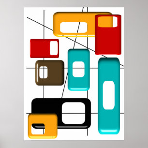 Poster abstrato moderno #41 do meio século